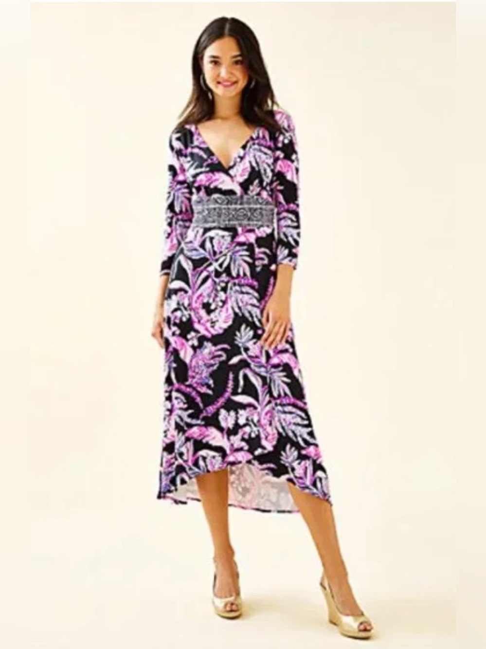 NWT LILLY PULITZER FLEURIS MIDI DRESS WILD WITHIN